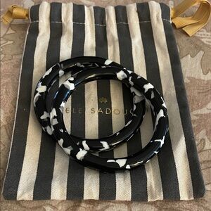 Lele Sadoughi Black and White Broadway Bangles